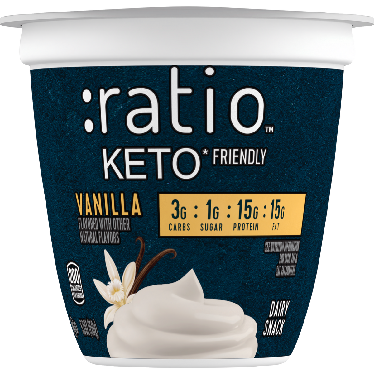 Vanilla Keto Friendly Yogurt Cultured Dairy Snack Ratio Food 3100