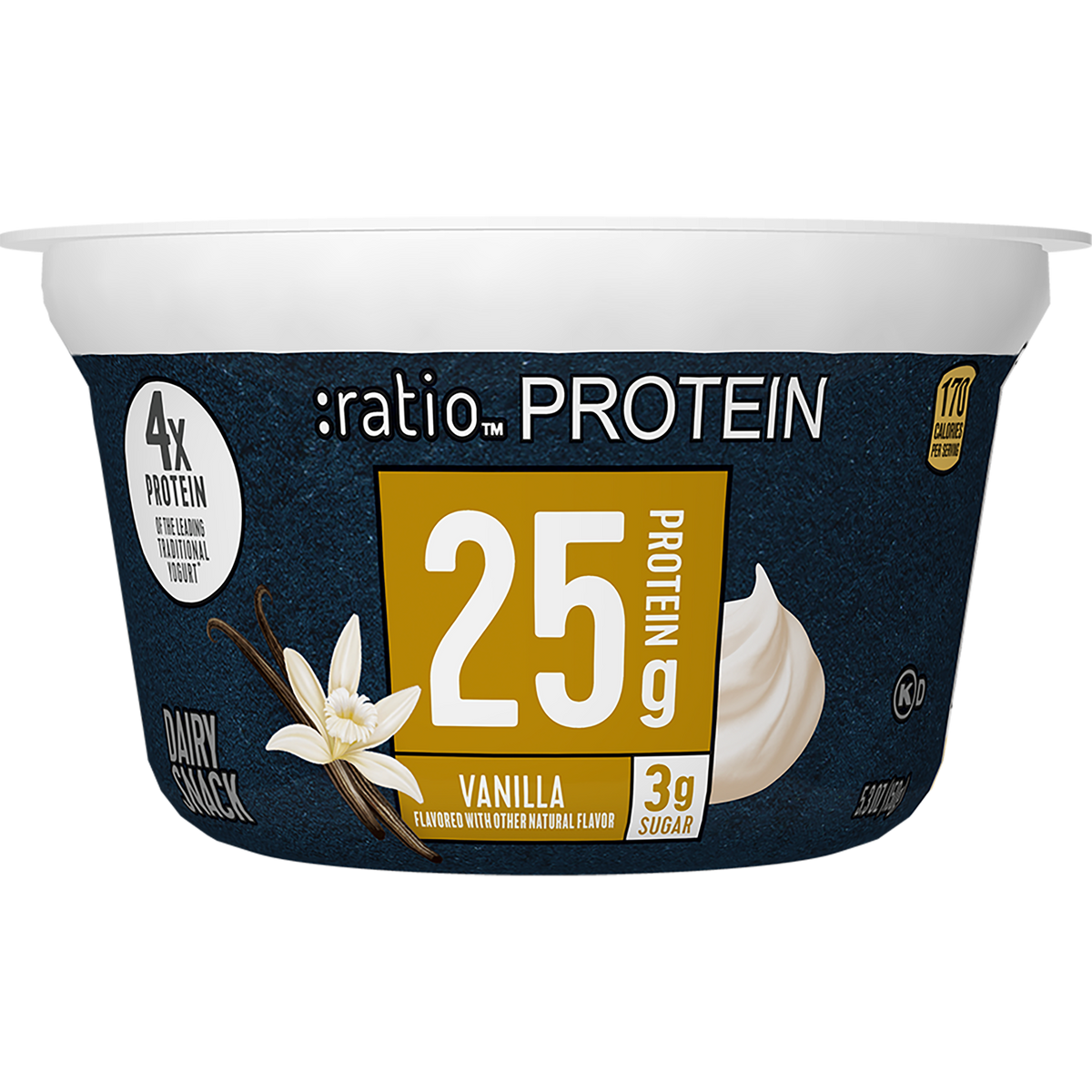 Vanilla Dairy Snack High Protein Yogurt Ratio Food